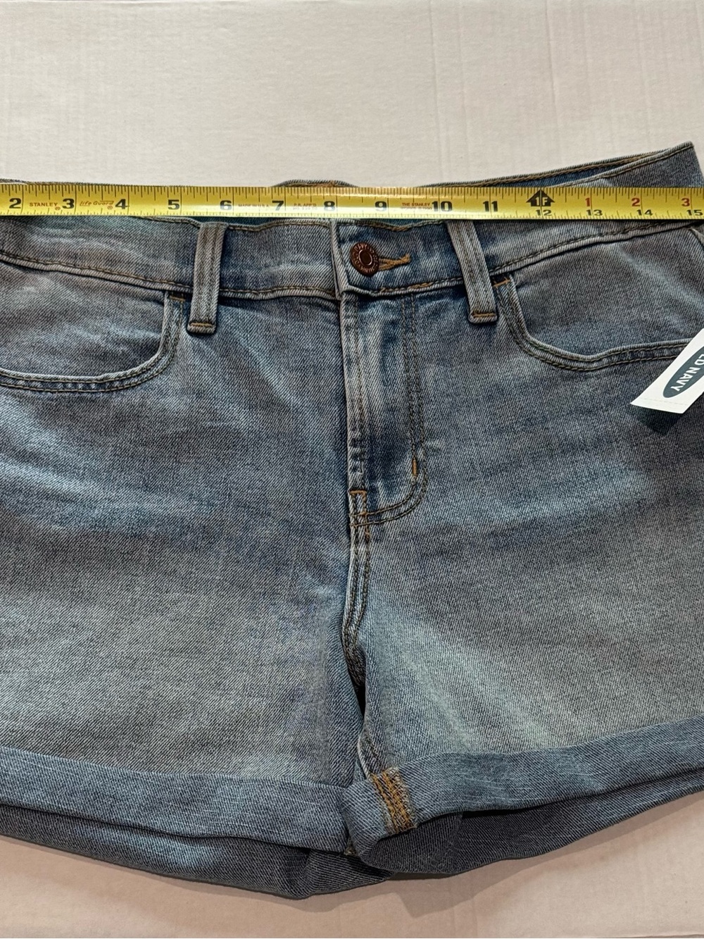 Old Navy Light Blue Denim Shorts with Cuffed Hem